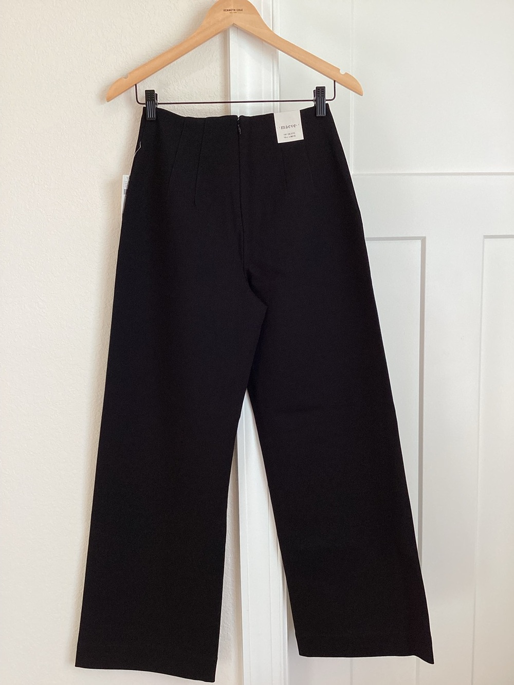 Anthropologie Colette Pants Maeve Full Length Wide Leg Embroidered Bow New Black - Picture 9 of 14
